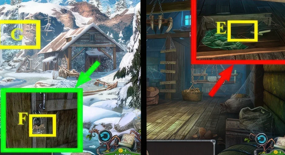 Legendary Tales 3, chapter 2: Handcuff key puzzle — scene and mechanism