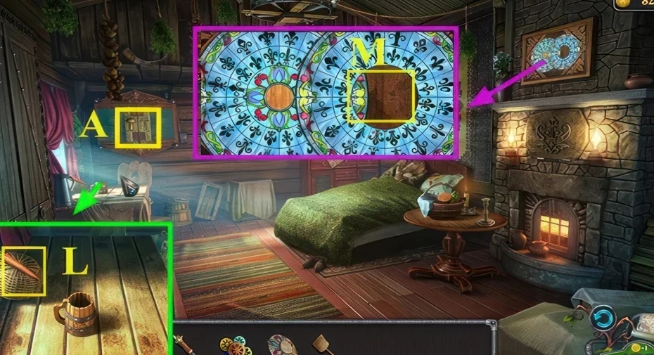 Legendary Tales 3, chapter 2: Stained glass rosette puzzle — scene and mechanism