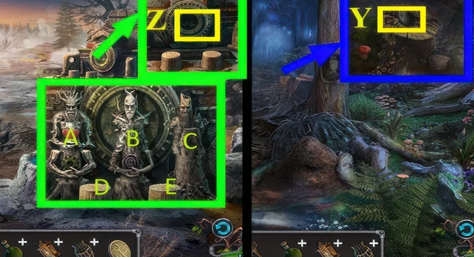 Legendary Tales 3, chapter 4: Stone gate puzzle — scene and mechanism