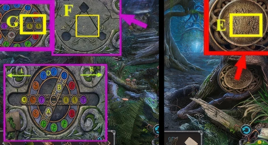 Legendary Tales 3, chapter 4: Charcoal clue puzzle — scene and mechanism