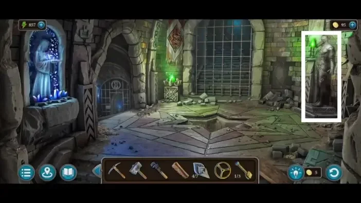 Legendary Tales 4, chapter 2: Statue Pose Puzzle — scene and mechanism