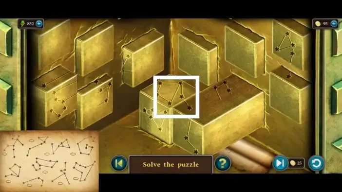 Legendary Tales 4, chapter 2: Oracle Door Constellation Lock — puzzle diagram