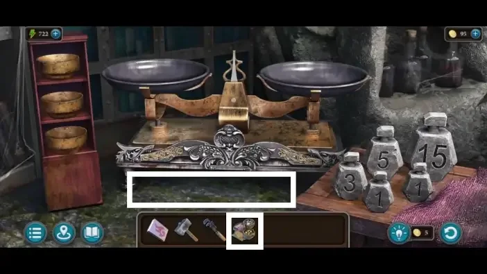 Legendary Tales 4, chapter 2: Weighing the Materials — scene and mechanism