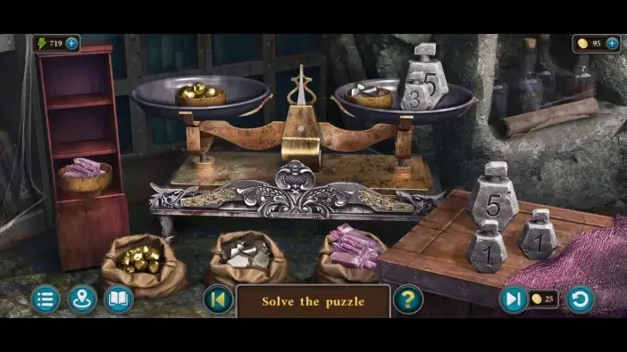 Legendary Tales 4, chapter 2: Weighing the Materials — puzzle diagram