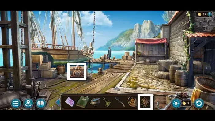 Legendary Tales 5, chapter 2: Octopus Tentacle Puzzle — scene and mechanism