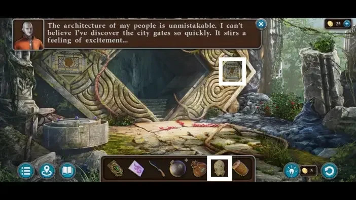 Legendary Tales 5, chapter 2: City Gates First Shapes Puzzle — scene and mechanism