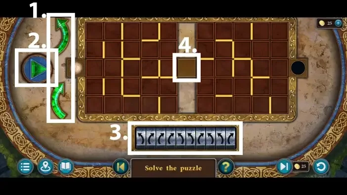 Legendary Tales 5, chapter 2: Rotating Grids Puzzle — puzzle diagram