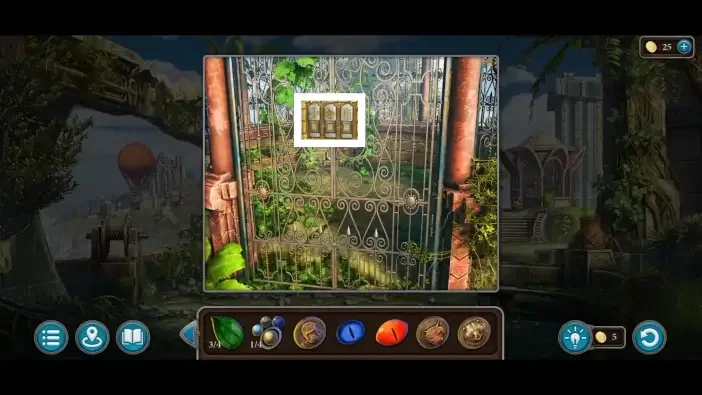 Legendary Tales 5, chapter 2: Park gate symbol lock — scene and mechanism