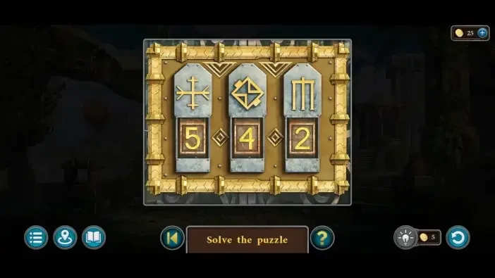 Legendary Tales 5, chapter 2: Park gate symbol lock — puzzle diagram