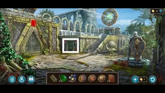 Legendary Tales 5, chapter 2: Southern Square Powered Door Puzzle — scene and mechanism