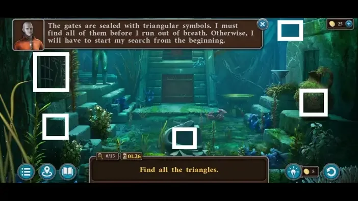 Legendary Tales 5, chapter 2: Diving Triangle Puzzle — scene and mechanism
