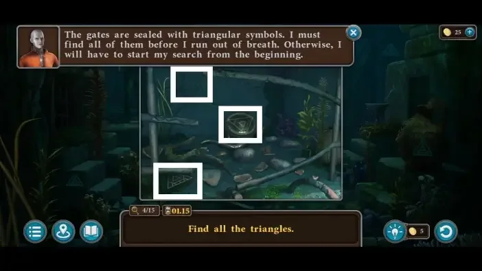 Legendary Tales 5, chapter 2: Diving Triangle Puzzle — puzzle diagram