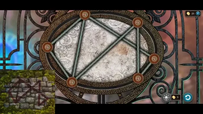 Legendary Tales 5, chapter 3: Bridge gate pattern puzzle — puzzle diagram