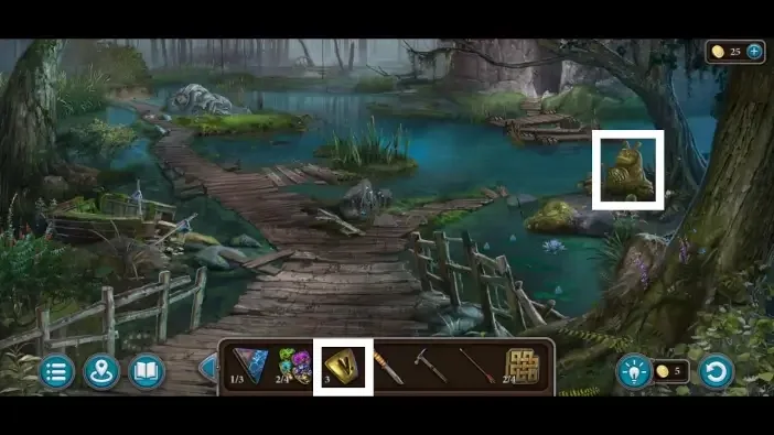 Legendary Tales 5, chapter 3: Snail statue rune puzzle — scene and mechanism