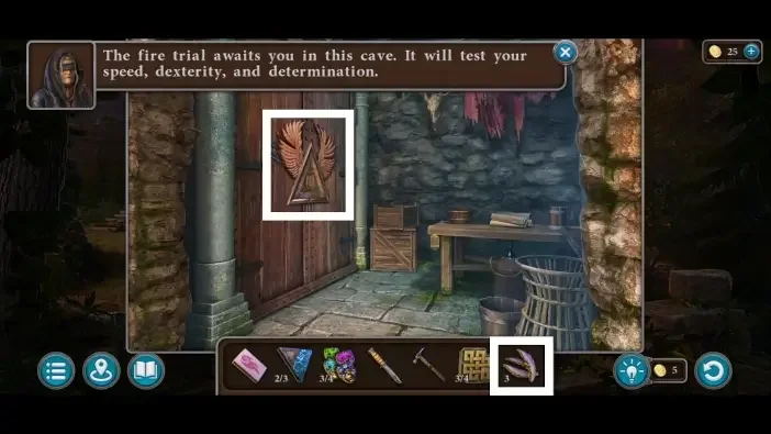 Legendary Tales 5, chapter 3: Cabinet egg puzzle — scene and mechanism