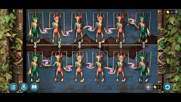 Legendary Tales 5, chapter 3: Puppet theatre mask puzzle — puzzle diagram
