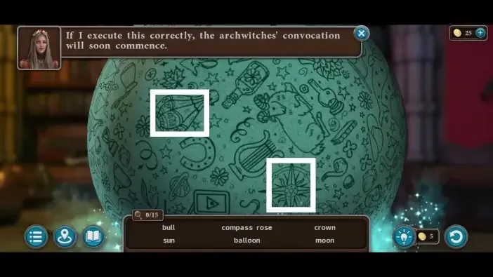 Legendary Tales 5, chapter 3: Message globe puzzle — puzzle diagram