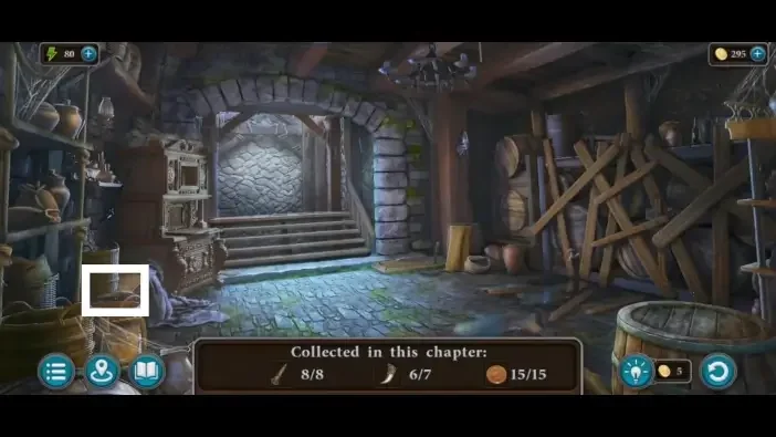 Legendary Tales 4, chapter 1: Fang 7 — Fortress basement, Left side beside the basket