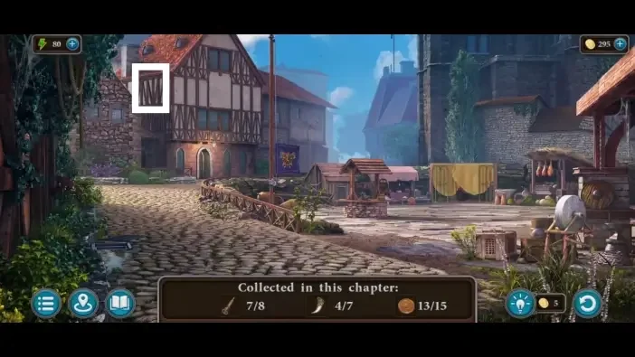 Legendary Tales 4, chapter 1: Morphing Object 14 — City square, Tavern building’s wooden beams