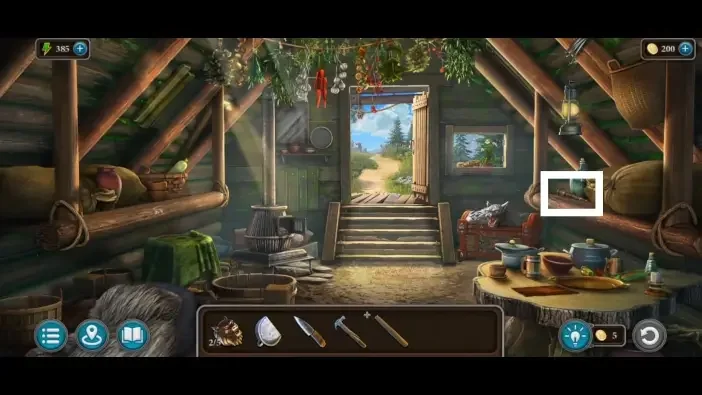 Legendary Tales 4, chapter 1: Pipe 1 — Wooden hut, Beside the wolf chest