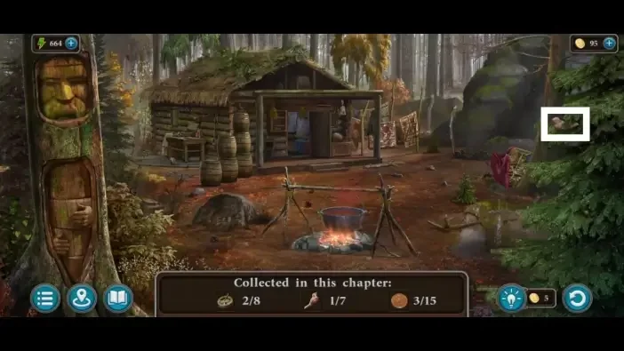 Legendary Tales 4, chapter 2: Bird 2 — Outside the hermit’s cabin, Right-hand tree