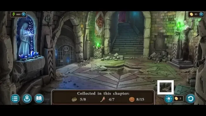Legendary Tales 4, chapter 2: Compass 6 — Oracle’s hallway, Beside the stone pile