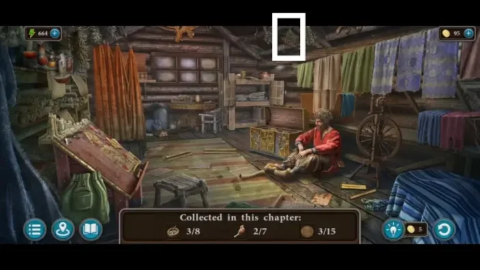Legendary Tales 4, chapter 2: Morphing Object 19 — Hermit’s cabin, Leaves on the ceiling