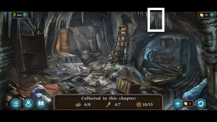 Legendary Tales 4, chapter 2: Morphing Object 26 — Cave entrance level, Ceiling ice