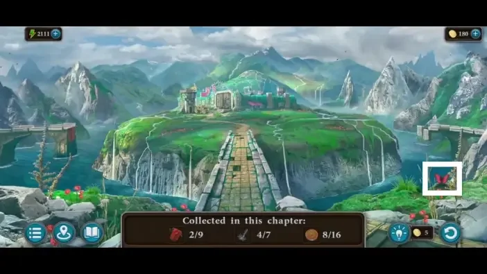 Legendary Tales 4, chapter 3: Morphing Object 39 — Bridge to town, Butterfly or flower on the right