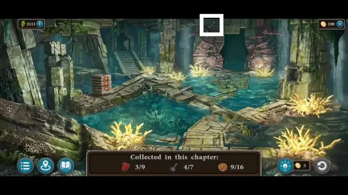 Legendary Tales 4, chapter 3: Morphing Object 40 — Flooded temple, Above the gate to the statues