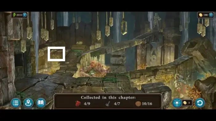 Legendary Tales 4, chapter 3: Morphing Object 41 — Temple statue area, Stalactite or coral