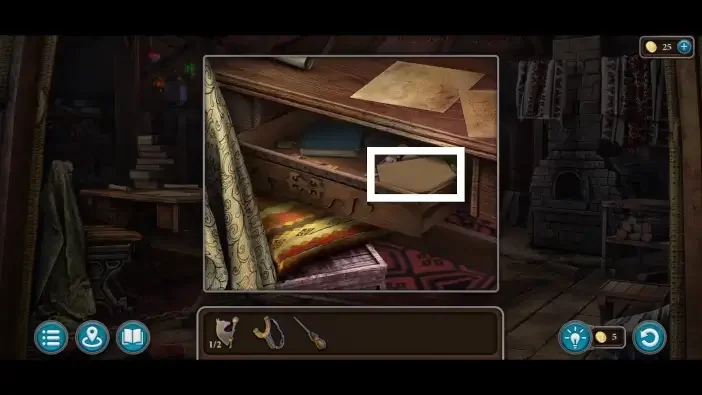 Legendary Tales 5, chapter 1: Manuscript 1 — Lucia’s tent, Desk drawer