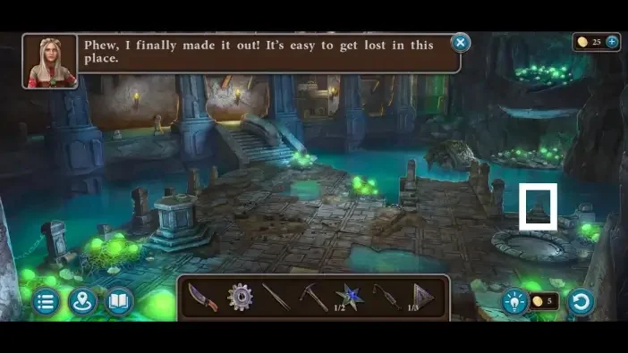 Legendary Tales 5, chapter 1: Morphing Object 12 — Marked catacombs view, Pedestal on the right