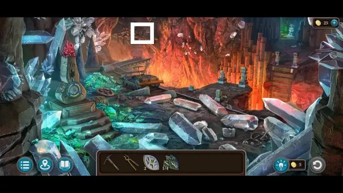 Legendary Tales 5, chapter 1: Morphing Object 14 — Lava river, Cart on the wooden platform