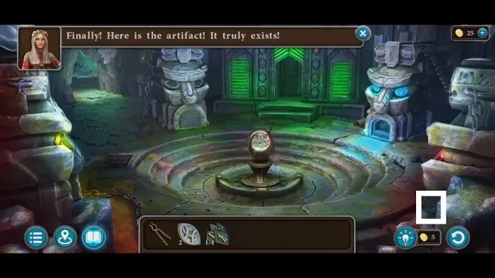 Legendary Tales 5, chapter 1: Morphing Object 15 — Artifact room, Circular object at lower right