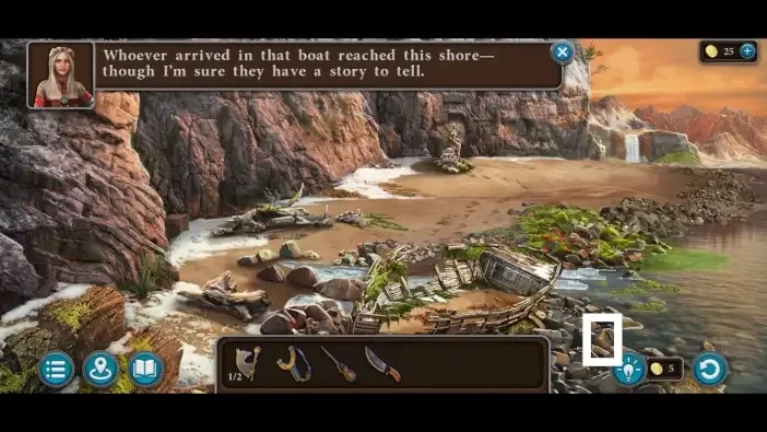 Legendary Tales 5, chapter 1: Mug 1 — Beach, Right of the wrecked boat