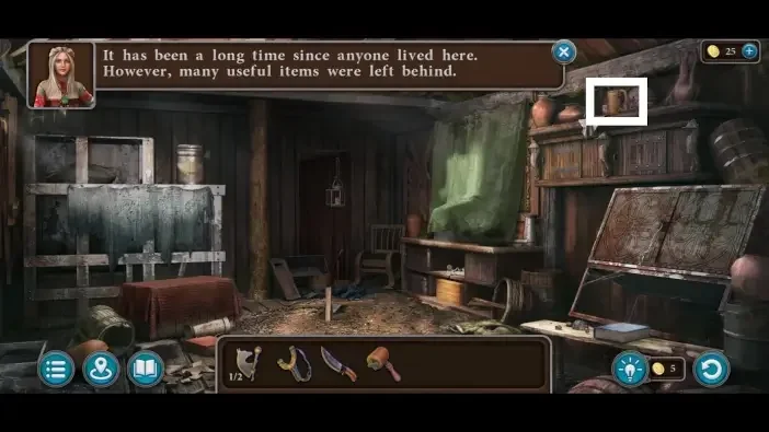 Legendary Tales 5, chapter 1: Mug 2 — Waterfall cabin, Right shelf
