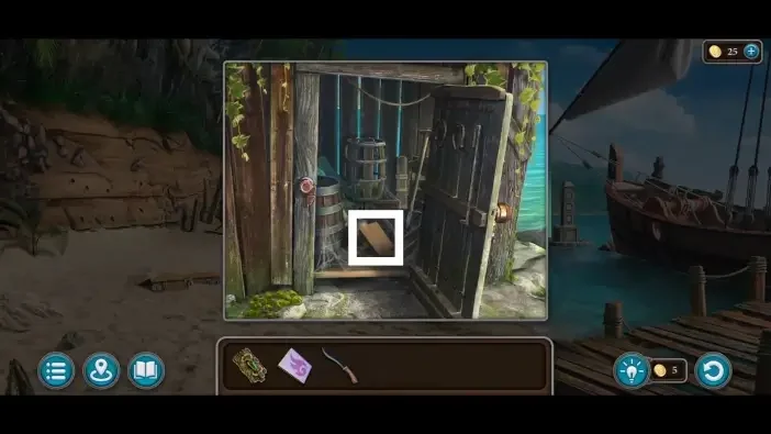 Legendary Tales 5, chapter 2: Manuscript 6 — Island beach, Inside the shed