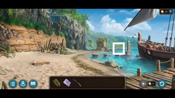Legendary Tales 5, chapter 2: Morphing Object 20 — Island beach, Distant ship
