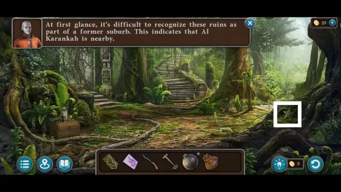 Legendary Tales 5, chapter 2: Morphing Object 21 — Suburb crossroads, Object among the right-hand roots