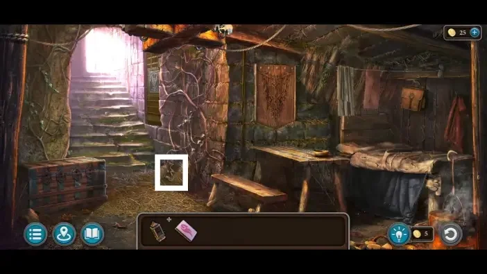 Legendary Tales 5, chapter 3: Candlestick 1 — Starting staircase, Ground at the foot of the stairs