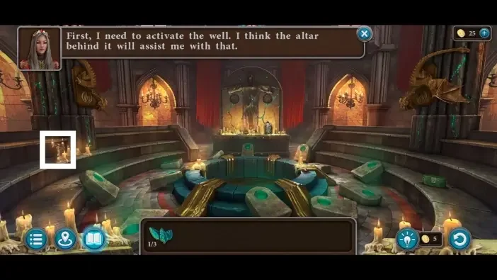 Legendary Tales 5, chapter 3: Candlestick 7 — Castle main hall, Left side