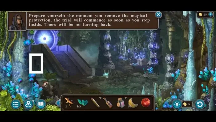 Legendary Tales 5, chapter 3: Morphing Object 40 — Fire Trial cave, Footprints on the left wall