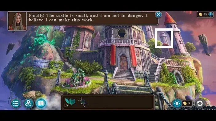 Legendary Tales 5, chapter 3: Morphing Object 42 — Floating castle island, Distant tower on the right