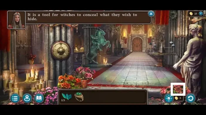 Legendary Tales 5, chapter 3: Morphing Object 43 — Castle hallway, Flowers on the right